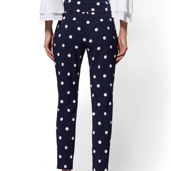 NAVY DOT-PRINT MADIE PANT IN GRAND SAPPHIRE - Picture 2 of 4